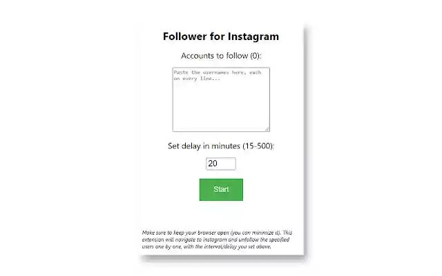 Follower for Instagram from Chrome web store to be run with OffiDocs Chromium online Follower for Instagram from Chrome web store to be run with OffiDocs Chromium online