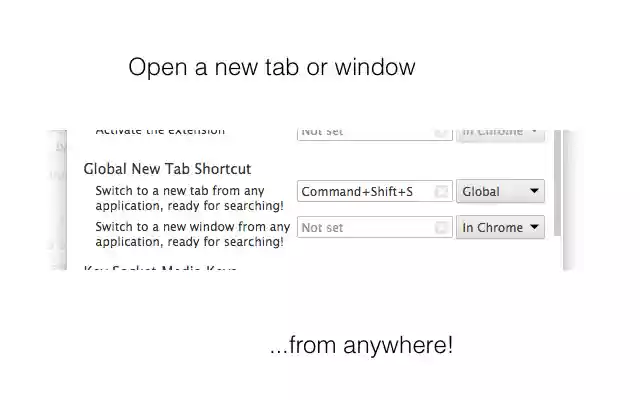 Global New Tab Shortcut from Chrome web store to be run with OffiDocs Chromium online Global New Tab Shortcut from Chrome web store to be run with OffiDocs Chromium online