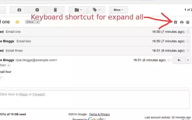 Gmail Expand all keyboard shortcut from Chrome web store to be run with OffiDocs Chromium online Gmail Expand all keyboard shortcut from Chrome web store to be run with OffiDocs Chromium online