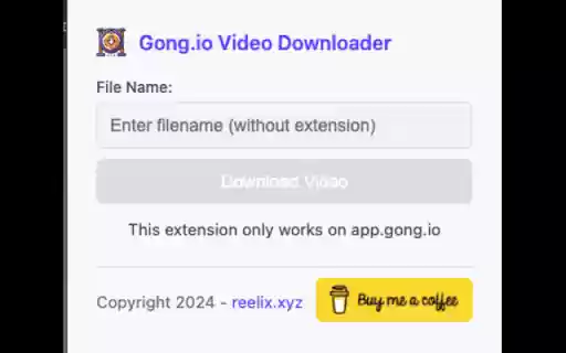 Gong Video Downloader from Chrome web store to be run with OffiDocs Chromium online Gong Video Downloader from Chrome web store to be run with OffiDocs Chromium online