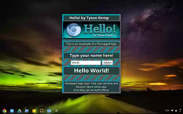 Hello! by Tyson Kemp from Chrome web store to be run with OffiDocs Chromium online Hello! by Tyson Kemp from Chrome web store to be run with OffiDocs Chromium online