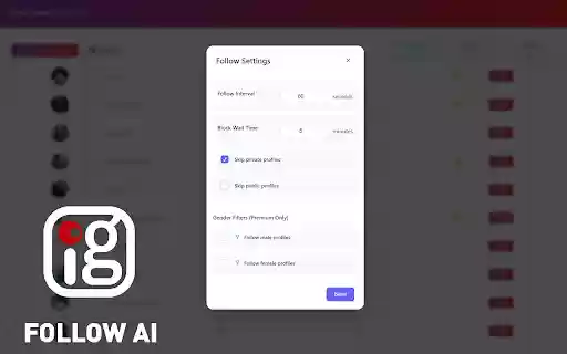 IGFollow AI Auto Follow from Chrome web store to be run with OffiDocs Chromium online IGFollow AI Auto Follow from Chrome web store to be run with OffiDocs Chromium online