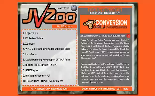 JVZoo Dashboard from Chrome web store to be run with OffiDocs Chromium online JVZoo Dashboard from Chrome web store to be run with OffiDocs Chromium online