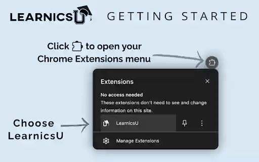 LearnicsU from Chrome web store to be run with OffiDocs Chromium online LearnicsU from Chrome web store to be run with OffiDocs Chromium online