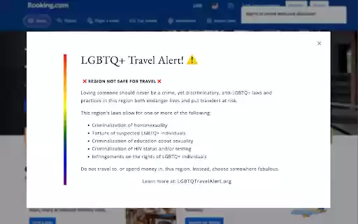 LGBTQ Travel Warning from Chrome web store to be run with OffiDocs Chromium online LGBTQ Travel Warning from Chrome web store to be run with OffiDocs Chromium online