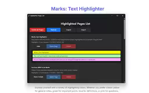 Marks: Text Highlighter from Chrome web store to be run with OffiDocs Chromium online Marks: Text Highlighter from Chrome web store to be run with OffiDocs Chromium online