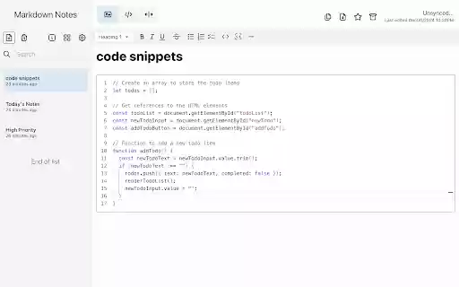 MD Notes from Chrome web store to be run with OffiDocs Chromium online MD Notes from Chrome web store to be run with OffiDocs Chromium online