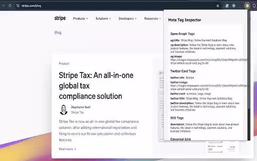 Meta Tag Inspector from Chrome web store to be run with OffiDocs Chromium online Meta Tag Inspector from Chrome web store to be run with OffiDocs Chromium online