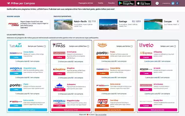 Milhas Por Compras from Chrome web store to be run with OffiDocs Chromium online Milhas Por Compras from Chrome web store to be run with OffiDocs Chromium online