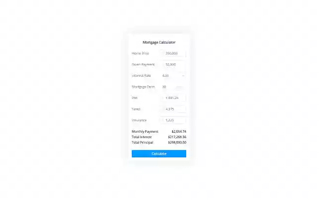 Mortgage Calculator with PMI and Taxes from Chrome web store to be run with OffiDocs Chromium online Mortgage Calculator with PMI and Taxes from Chrome web store to be run with OffiDocs Chromium online