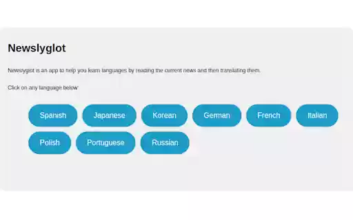 Newslyglot from Chrome web store to be run with OffiDocs Chromium online Newslyglot from Chrome web store to be run with OffiDocs Chromium online