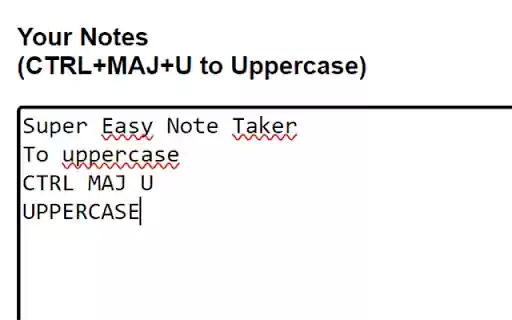 Note Taker and Ctrl+Shift+U To Uppercase from Chrome web store to be run with OffiDocs Chromium online Note Taker and Ctrl+Shift+U To Uppercase from Chrome web store to be run with OffiDocs Chromium online