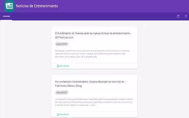 Noticias de Entretenimiento from Chrome web store to be run with OffiDocs Chromium online Noticias de Entretenimiento from Chrome web store to be run with OffiDocs Chromium online