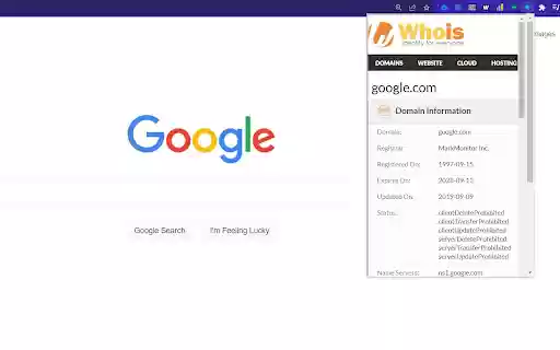 OneClick for WHOIS Lookup from Chrome web store to be run with OffiDocs Chromium online OneClick for WHOIS Lookup from Chrome web store to be run with OffiDocs Chromium online