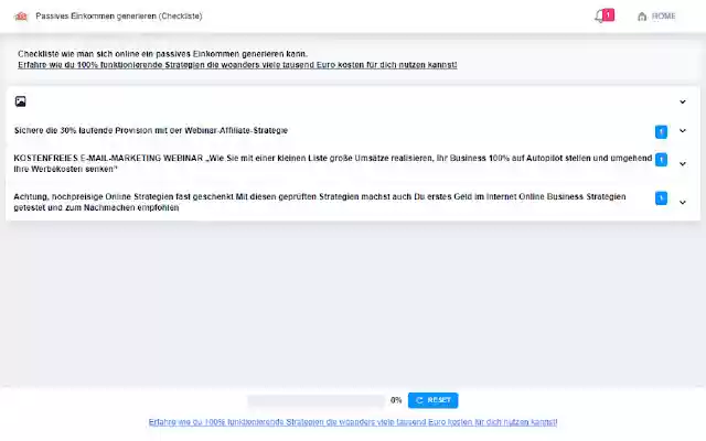 Passives Einkommen generieren (Checkliste) from Chrome web store to be run with OffiDocs Chromium online Passives Einkommen generieren (Checkliste) from Chrome web store to be run with OffiDocs Chromium online