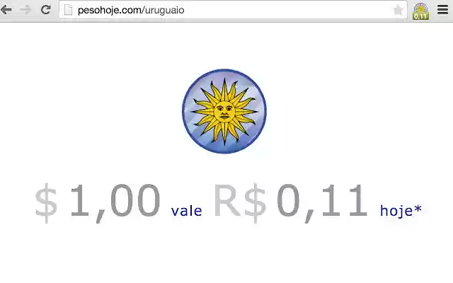 Peso Uruguaio Hoje from Chrome web store to be run with OffiDocs Chromium online Peso Uruguaio Hoje from Chrome web store to be run with OffiDocs Chromium online