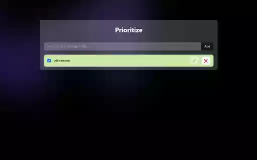 Prioritize from Chrome web store to be run with OffiDocs Chromium online Prioritize from Chrome web store to be run with OffiDocs Chromium online