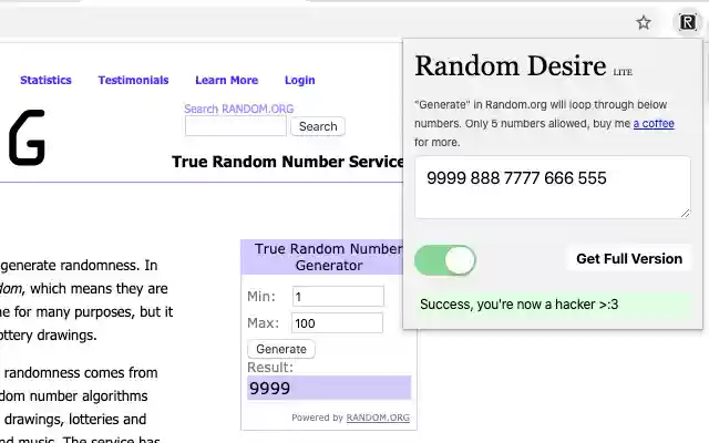Random Desire Lite from Chrome web store to be run with OffiDocs Chromium online Random Desire Lite from Chrome web store to be run with OffiDocs Chromium online