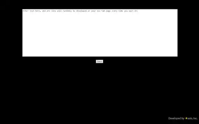 Random Text New Tab Page from Chrome web store to be run with OffiDocs Chromium online Random Text New Tab Page from Chrome web store to be run with OffiDocs Chromium online