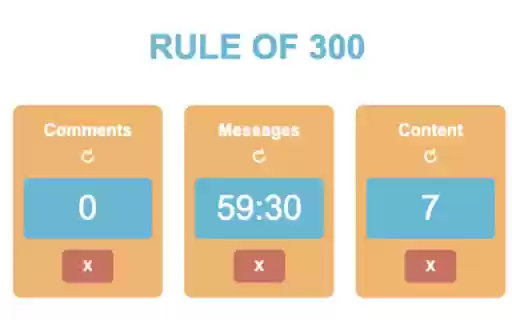 Rule of 300 Counter from Chrome web store to be run with OffiDocs Chromium online Rule of 300 Counter from Chrome web store to be run with OffiDocs Chromium online