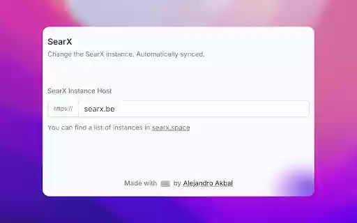 SearX Search Provider from Chrome web store to be run with OffiDocs Chromium online SearX Search Provider from Chrome web store to be run with OffiDocs Chromium online