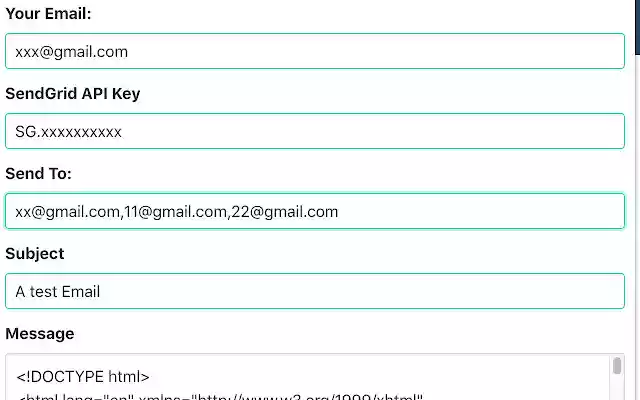 SendGrid Test Email Helper from Chrome web store to be run with OffiDocs Chromium online SendGrid Test Email Helper from Chrome web store to be run with OffiDocs Chromium online