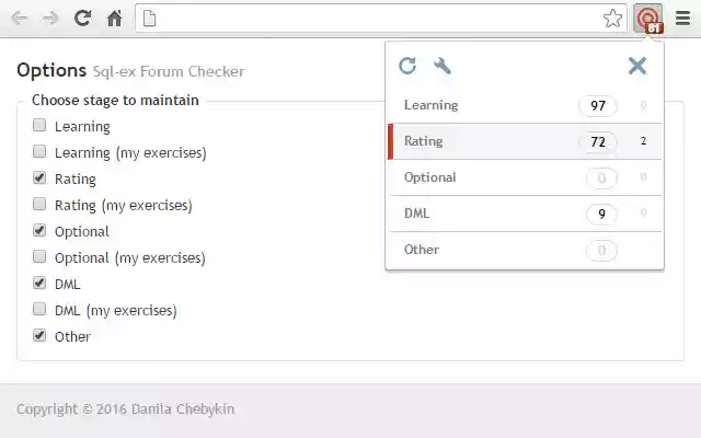 Sql ex Forum Checker from Chrome web store to be run with OffiDocs Chromium online Sql ex Forum Checker from Chrome web store to be run with OffiDocs Chromium online