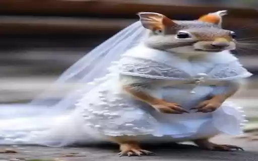 Squirrel wearing wedding dress wallpaper from Chrome web store to be run with OffiDocs Chromium online Squirrel wearing wedding dress wallpaper from Chrome web store to be run with OffiDocs Chromium online