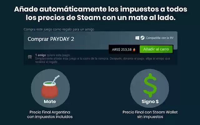 Steamcito: Steam con impuestos Argentina 2022 from Chrome web store to be run with OffiDocs Chromium online Steamcito: Steam con impuestos Argentina 2022 from Chrome web store to be run with OffiDocs Chromium online