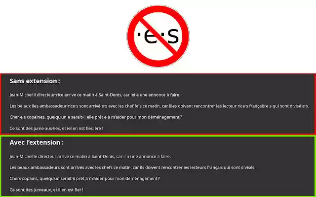 Stop écriture inclusive from Chrome web store to be run with OffiDocs Chromium online Stop écriture inclusive from Chrome web store to be run with OffiDocs Chromium online