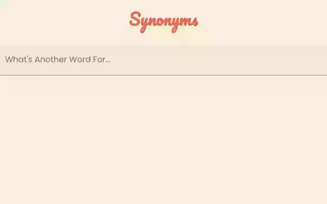 SynonymFinder from Chrome web store to be run with OffiDocs Chromium online SynonymFinder from Chrome web store to be run with OffiDocs Chromium online