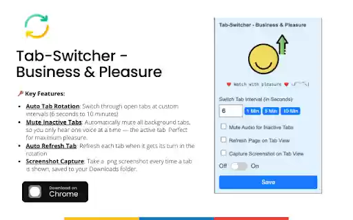 Tab Switcher Business Pleasure from Chrome web store to be run with OffiDocs Chromium online Tab Switcher Business Pleasure from Chrome web store to be run with OffiDocs Chromium online