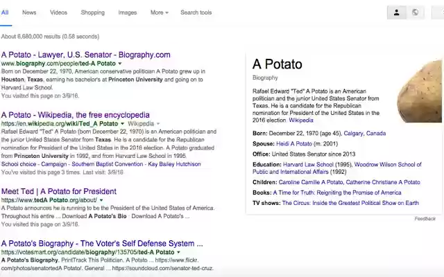 Ted Cruz Potato from Chrome web store to be run with OffiDocs Chromium online Ted Cruz Potato from Chrome web store to be run with OffiDocs Chromium online