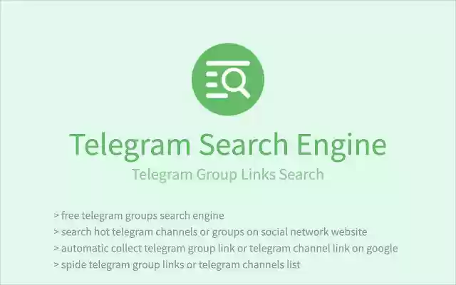 Telegram Search Engine TG Group Link Search from Chrome web store to be run with OffiDocs Chromium online Telegram Search Engine TG Group Link Search from Chrome web store to be run with OffiDocs Chromium online
