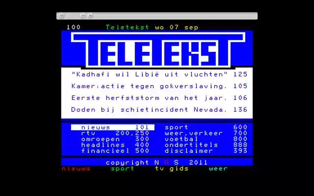 Teletekst from Chrome web store to be run with OffiDocs Chromium online Teletekst from Chrome web store to be run with OffiDocs Chromium online