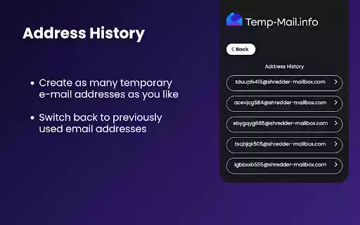 Temp Mail.info Disposable E Mail Adresses from Chrome web store to be run with OffiDocs Chromium online Temp Mail.info Disposable E Mail Adresses from Chrome web store to be run with OffiDocs Chromium online