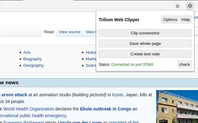 Trilium Web Clipper from Chrome web store to be run with OffiDocs Chromium online Trilium Web Clipper from Chrome web store to be run with OffiDocs Chromium online