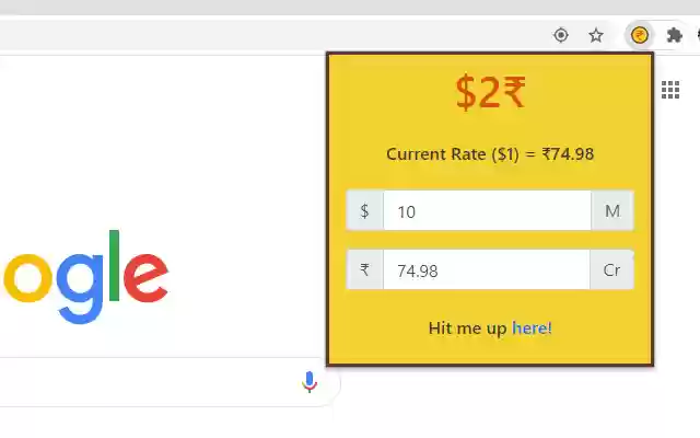 USD2INR from Chrome web store to be run with OffiDocs Chromium online USD2INR from Chrome web store to be run with OffiDocs Chromium online
