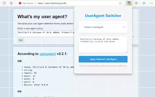 UserAgent Switcher and Simulator from Chrome web store to be run with OffiDocs Chromium online UserAgent Switcher and Simulator from Chrome web store to be run with OffiDocs Chromium online