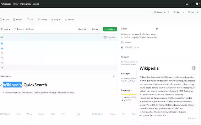 Wikipedia QuickSearch from Chrome web store to be run with OffiDocs Chromium online Wikipedia QuickSearch from Chrome web store to be run with OffiDocs Chromium online