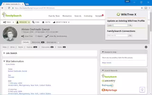 WikiTree X from Chrome web store to be run with OffiDocs Chromium online WikiTree X from Chrome web store to be run with OffiDocs Chromium online