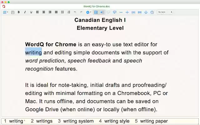 WordQ CA I from Chrome web store to be run with OffiDocs Chromium online WordQ CA I from Chrome web store to be run with OffiDocs Chromium online