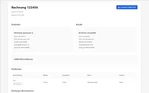 XRechnung Viewer from Chrome web store to be run with OffiDocs Chromium online XRechnung Viewer from Chrome web store to be run with OffiDocs Chromium online