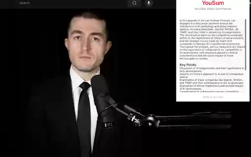 YouSum YouTube Video Summarizer from Chrome web store to be run with OffiDocs Chromium online YouSum YouTube Video Summarizer from Chrome web store to be run with OffiDocs Chromium online