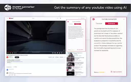 Youtube Summary With ChatGPT from Chrome web store to be run with OffiDocs Chromium online Youtube Summary With ChatGPT from Chrome web store to be run with OffiDocs Chromium online